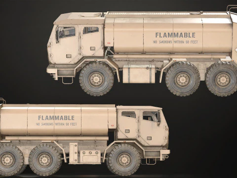 Military Truck V2 - Tanker 3D Model
