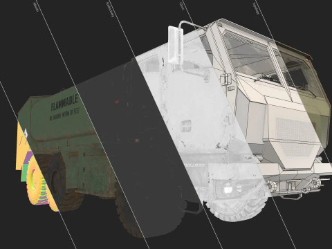 Military Truck V2 - Tanker 3D Model