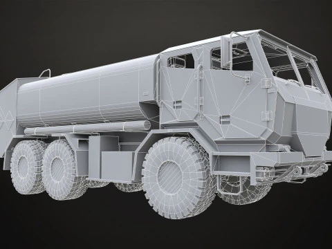 Military Truck V2 - Tanker 3D Model