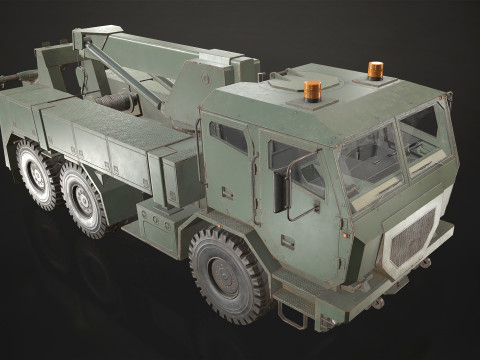 Military Truck V2 - Wrecker 3D Model