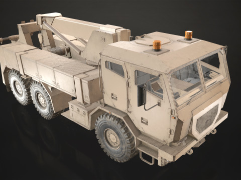 Military Truck V2 - Wrecker 3D Model