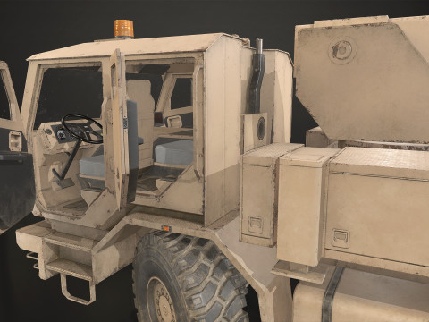 Military Truck V2 - Wrecker 3D Model