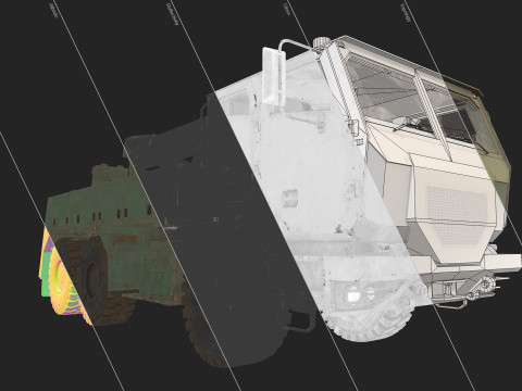 Military Truck V2 - Wrecker 3D Model