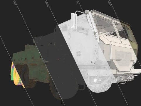 군용 트럭 V2 - 구조차 3D 모델