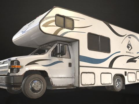 Class C RV Motorhome - Low Poly Modèle 3D