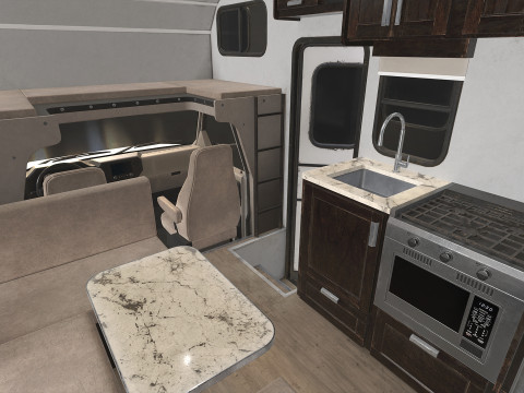 Class C RV Motorhome - Low Poly Modèle 3D