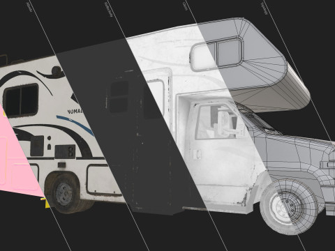 Class C RV Motorhome - Low Poly Modèle 3D