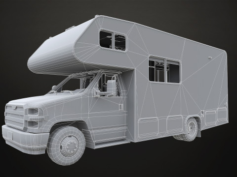 Class C RV Motorhome - Low Poly Modèle 3D