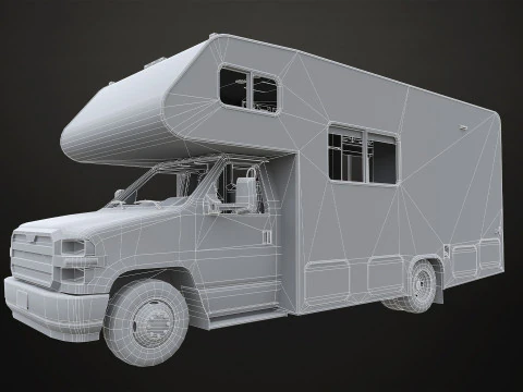 Class C RV Motorhome - Low Poly 3D Model