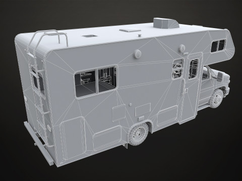 Class C RV Motorhome - Low Poly Modèle 3D