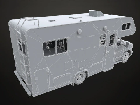 Class C RV Motorhome - Low Poly 3D Model