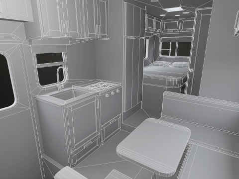 Class C RV Motorhome - Low Poly Modèle 3D