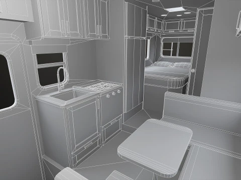 Class C RV Motorhome - Low Poly 3D Model