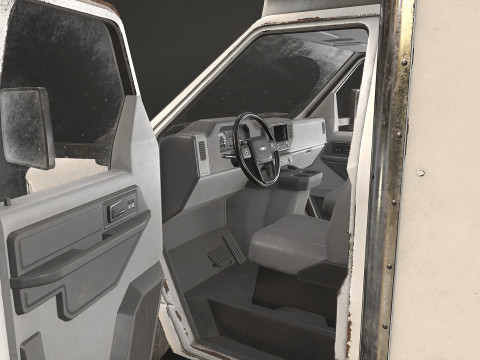 中型トラック V1 - ボックスバン 3Dモデル