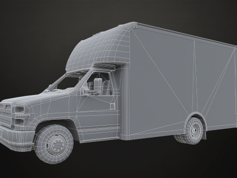 中型トラック V1 - ボックスバン 3Dモデル