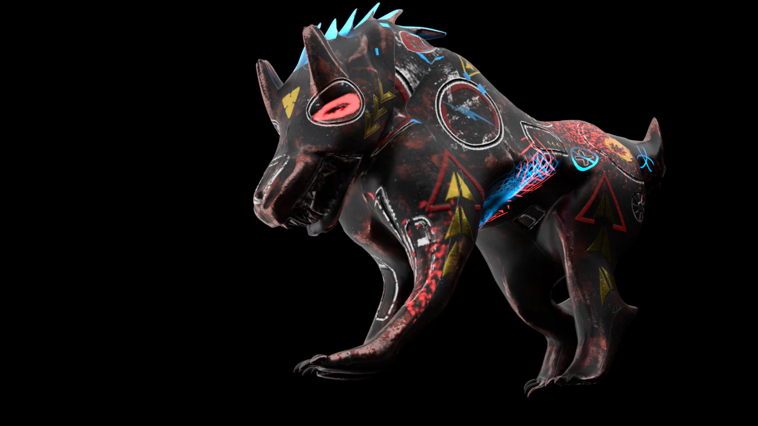 robo wolf sci-fi 3D Model .c4d .max .obj .3ds .fbx .stl .blend