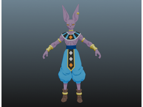 Beerus Dragon Ball for Blender Only 3D Model