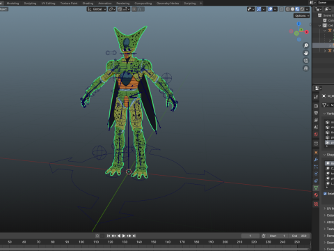 Cell Dragon Ball for Blender Only 3D Модель