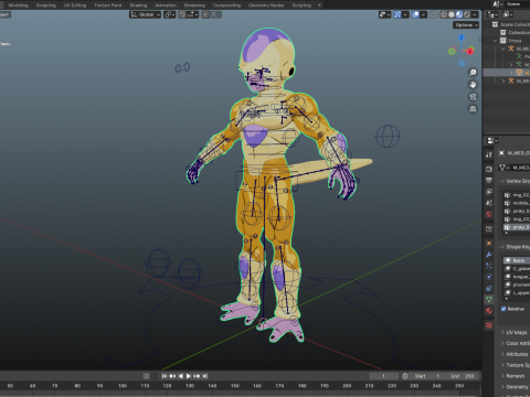 Golden Frieza Dragon Ball for Blender Only Modelo 3D