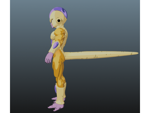Golden Frieza Dragon Ball for Blender Only Modelo 3D