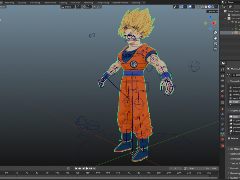 Goku Super Saiyan Dragon Ball for Blender Only Modelo 3D
