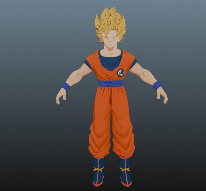 Goku Super Saiyan Dragon Ball for Blender Only Modelo 3D .c4d .max .obj .3ds .fbx .stl .blend 