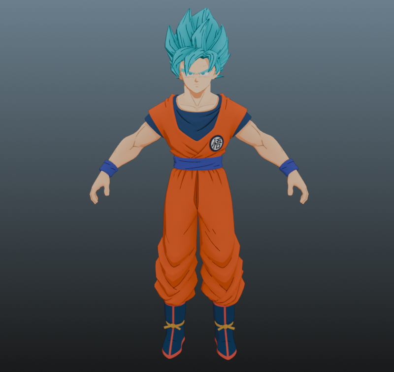 Goku Super Saiyan Blue Dragon Ball for Blender Only 3D Model .c4d .max .obj .3ds .fbx .stl .blend 