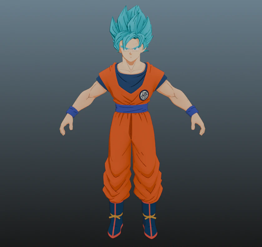 Goku Super Saiyan Blue Dragon Ball for Blender Only 3D Model .c4d .max .obj .3ds .fbx .stl .blend 