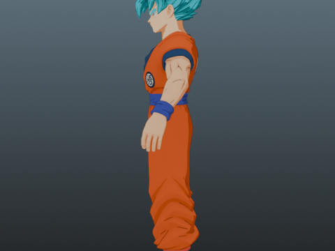 Goku Super Saiyan Blue Dragon Ball for Blender Only 3D Model