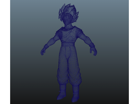 Goku Super Saiyan Blue Dragon Ball for Blender Only 3D Model