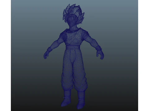 Goku Super Saiyan Blue Dragon Ball for Blender Only 3D Model