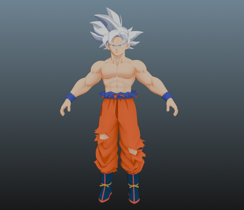 Goku Ultra Instinct Dragon Ball for Blender Only Model 3D .c4d .max .obj .3ds .fbx .stl .blend 