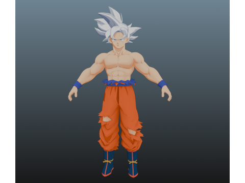 Goku Ultra Instinct Dragon Ball for Blender Only 3D Model