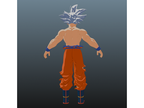 Goku Ultra Instinct Dragon Ball for Blender Only Model 3D