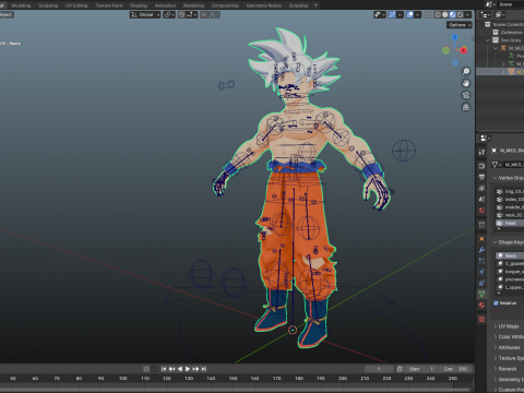 Goku Ultra Instinct Dragon Ball for Blender Only Model 3D