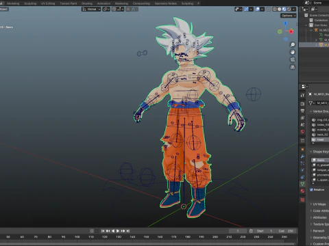Goku Ultra Instinct Dragon Ball for Blender Only 3D Model