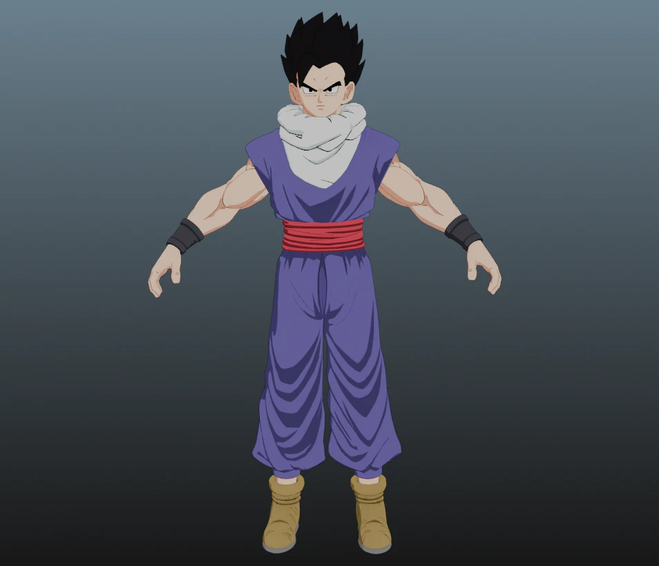 Gohan Dragon Ball for Blender Only 3D Model .c4d .max .obj .3ds .fbx .stl .blend 