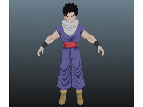 Gohan Dragon Ball for Blender Only 3D Model