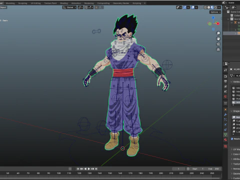 Gohan Dragon Ball for Blender Only 3D Model