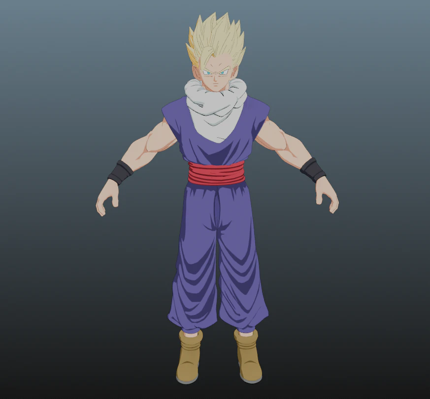 Super Gohan Dragon Ball apenas para Blender Modelo 3D .c4d .max .obj .3ds .fbx .stl .blend 