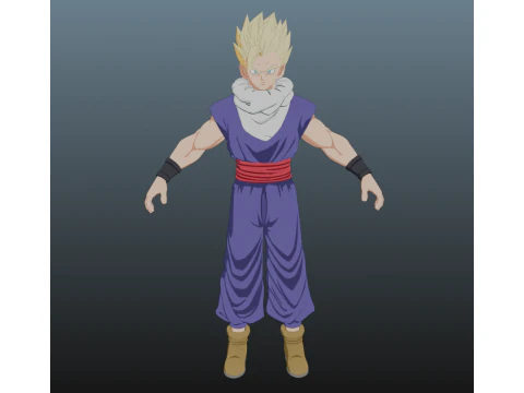 Super Gohan Dragon Ball solo para Blender Modelo 3D