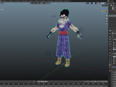 Super Gohan Dragon Ball for Blender Only 3D Model