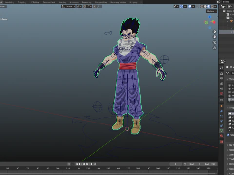 Super Gohan Dragon Ball apenas para Blender Modelo 3D