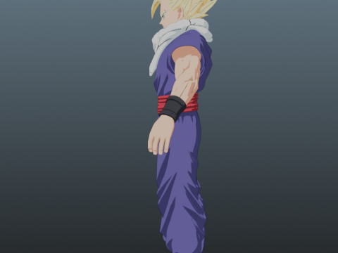 Super Gohan Dragon Ball for Blender Only 3D Model