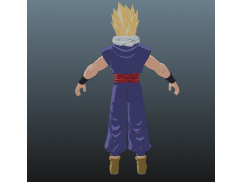 Super Gohan Dragon Ball for Blender Only 3D Model