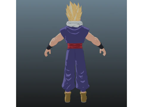 Super Gohan Dragon Ball apenas para Blender Modelo 3D