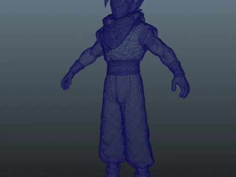 Super Gohan Dragon Ball apenas para Blender Modelo 3D