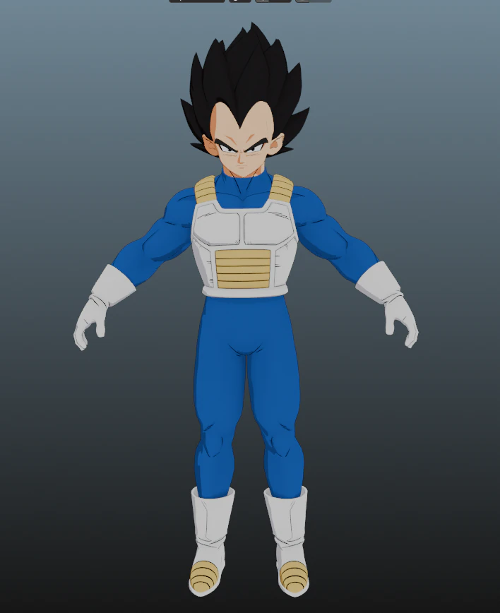 Vegeta Dragon Ball for Blender Only 3D Model .c4d .max .obj .3ds .fbx .stl .blend