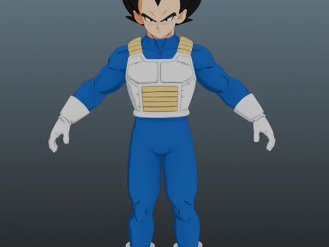 वेजीटा ड्रैगन बॉल केवल ब्लेंडर के लिए 3D मॉडल