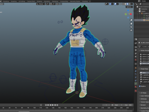 Vegeta Dragon Ball for Blender Only 3D Model